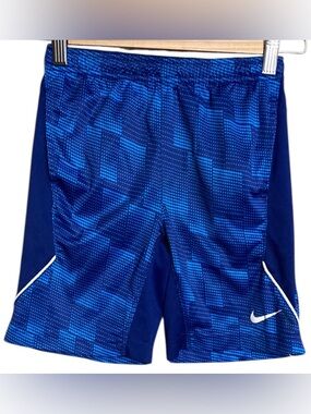 Boy’s Nike DriFit Blue Dots Pattern and Mesh Pull On Athletic Shorts - Size 6
